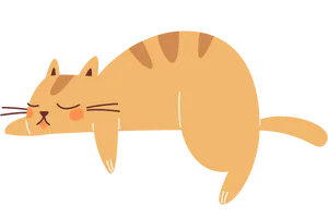 Illustration eines Aufklebers mit einer schlafenden Katze für personalisierte Bilderbücher