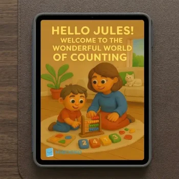 A MIBOOKO personalized storybook displayed on a tablet, showing the digital eBook format for children.